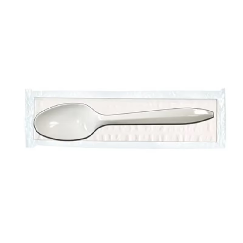 Spoon / Napkin Iw White Compostable 500/Cs