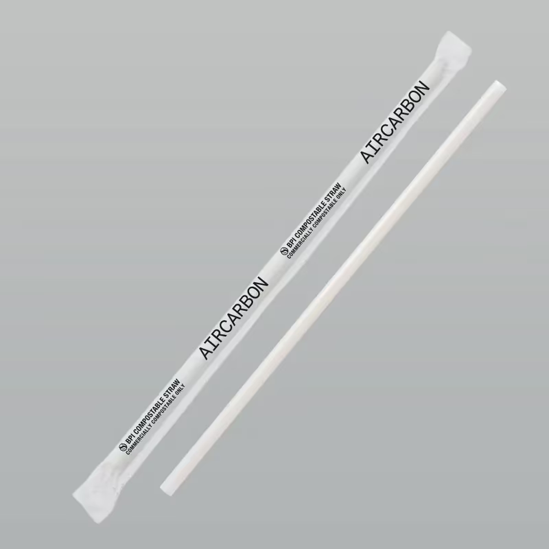 Jumbo Straw 7.75 IN Air Carbon Natural Wrapped 400 Count/Pack 6 Packs/Case 2400 Count/Case