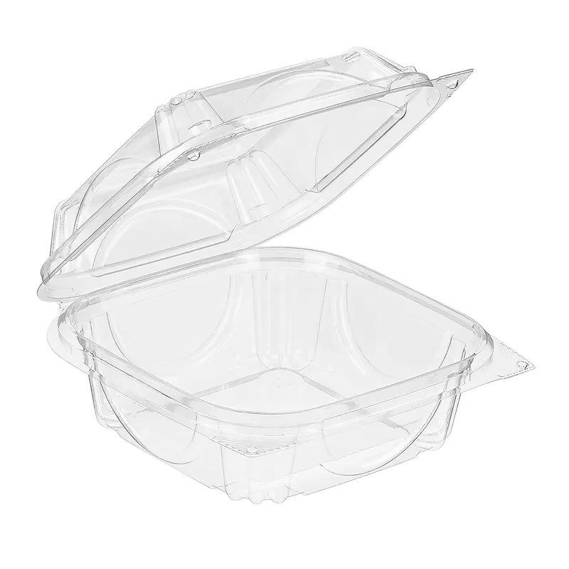  Essentials Sandwich Salad Take-Out Container Hinged With Dome Lid 5X5X2 IN RPET Clear Square 330/Case
