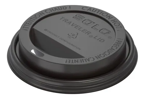 [11392] EC Black Sipper Hot Cup Lid For 6-8oz Hot Cups 1000cs