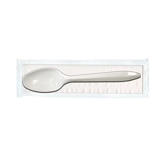 [SPNAPWRPRSP] Spoon / Napkin Iw White Compostable 500/Cs