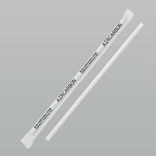 [JN1WR2400] Jumbo Straw 7.75 IN Air Carbon Natural Wrapped 400 Count/Pack 6 Packs/Case 2400 Count/Case