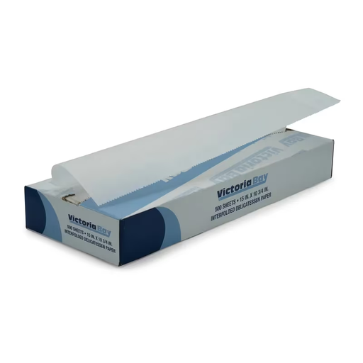 [VB1510] Victoria Bay Multi-Purpose Sheet 10.75X15 IN Dry Wax Paper White Interfold 500 Sheets/Pack 12 Packs/Case